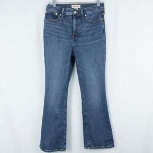 Madewell Mid Rise Kick Out Crop Jeans‎ Arlen Wash Womens 27 Blue Flare NM243